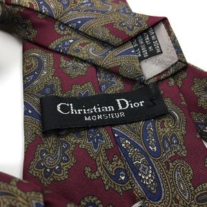 Christian Dior Monsieur Red Pattern Mens Tie